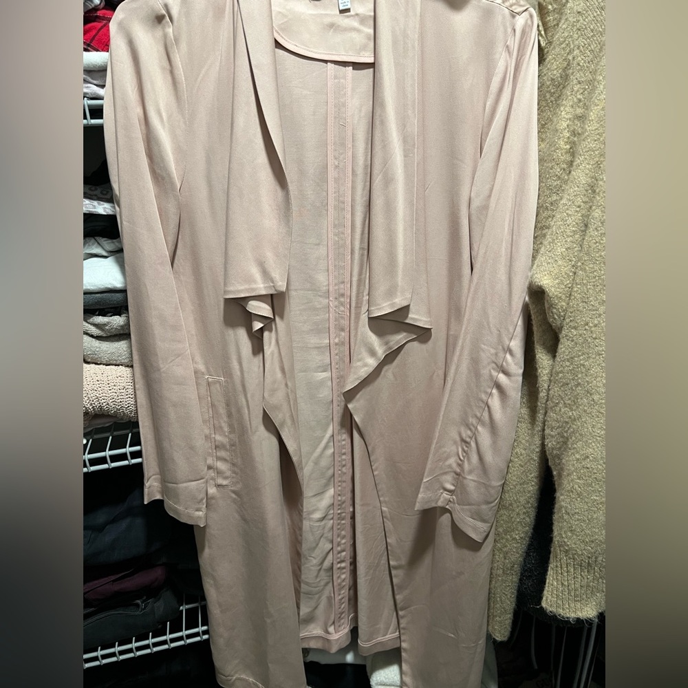 Cupcakes and cashmere duster blush pink sz XS open drape